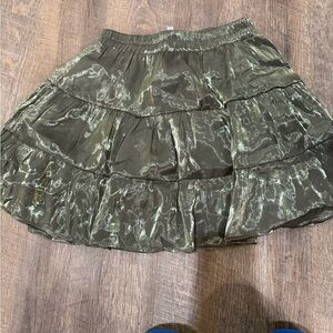 Hayden Olive Shimmer Tiered Skirt